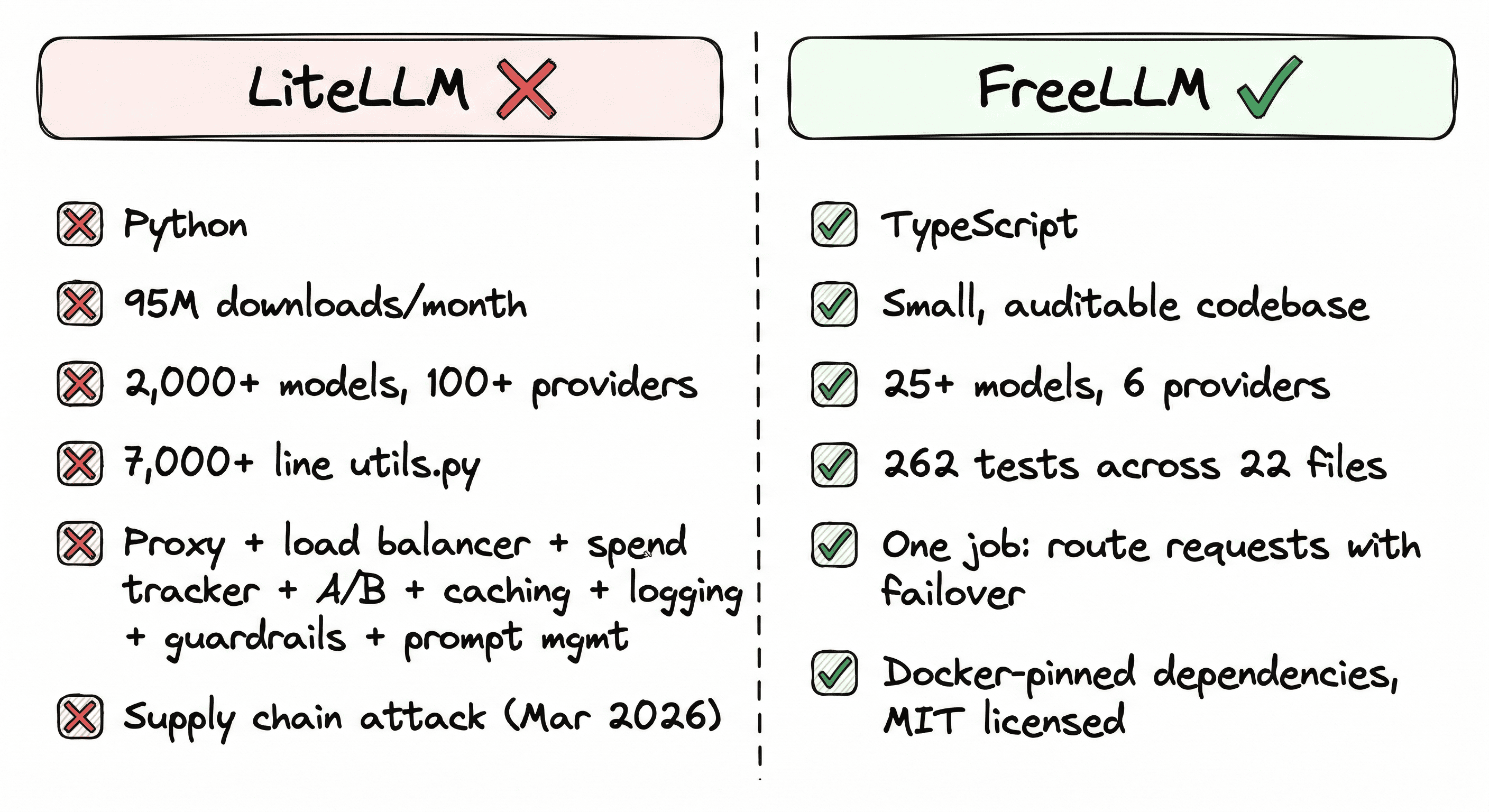 LiteLLM vs FreeLLM comparison
